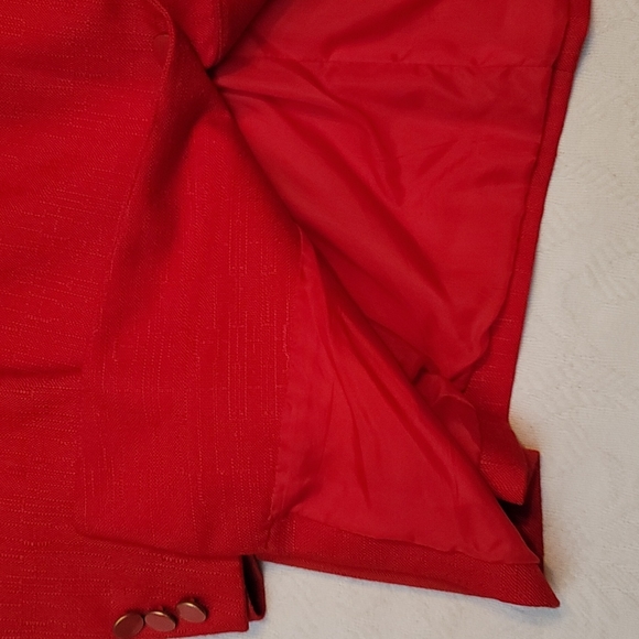 Vintage jacket Kasper blazer red single button closure rayon polyester mix - Picture 7 of 11
